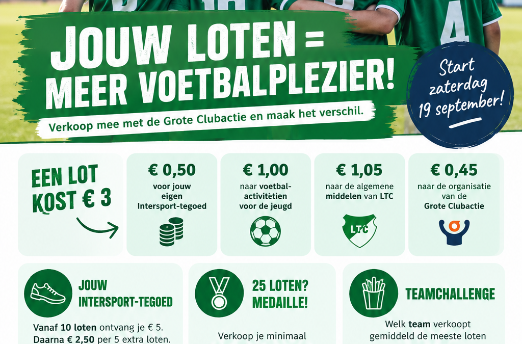 Grote clubactie zaterdag van start!